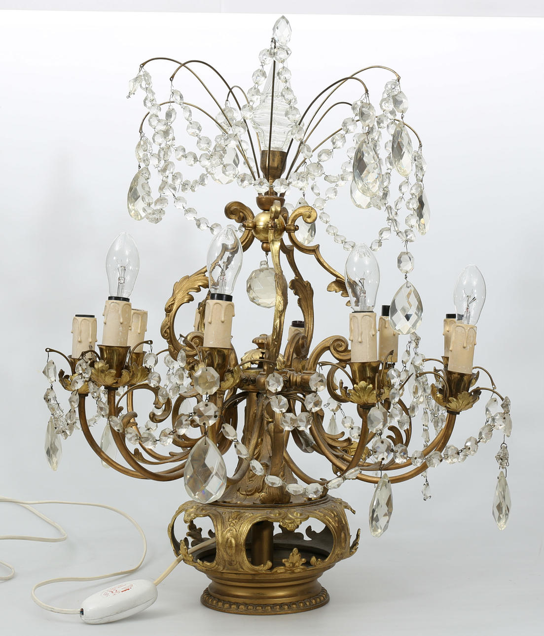 LJUSKRONA, 10 ljusarmar, bordsmodell, 1920-30-tal.