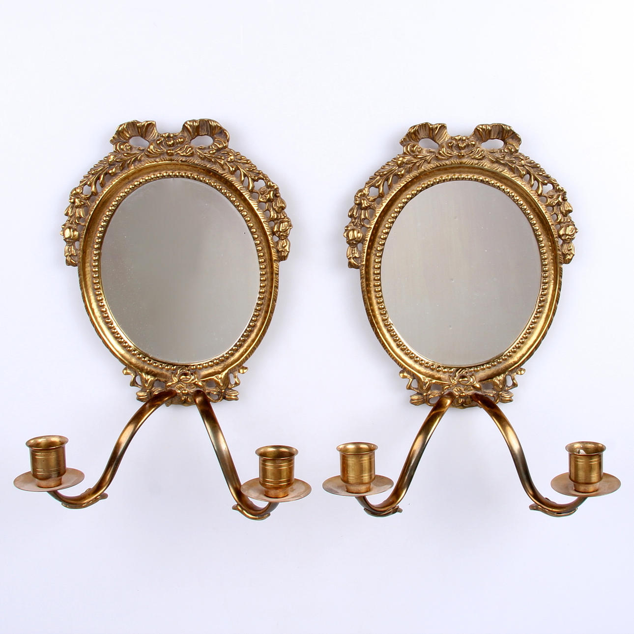SPEGELLAMPETTER, ett par, mässing, gustaviansk stil, 1900-tal.