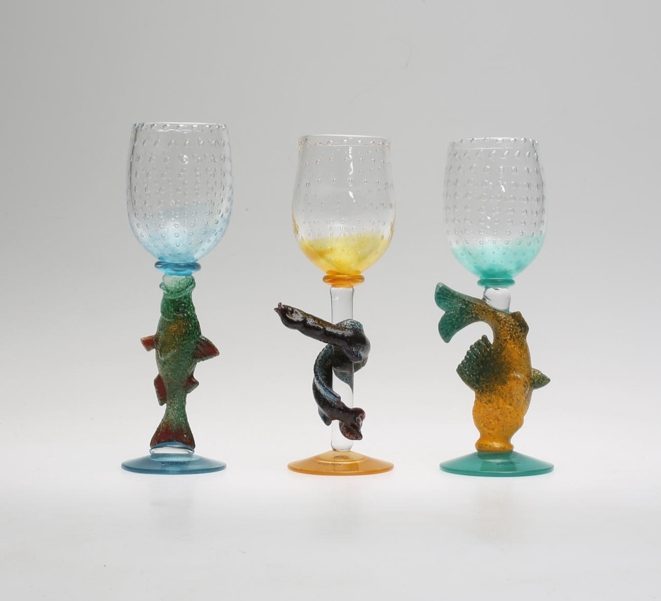 KJELL ENGMAN. Pokaler, 3 st, Limited Edition, Kosta Boda, fullsignerade.