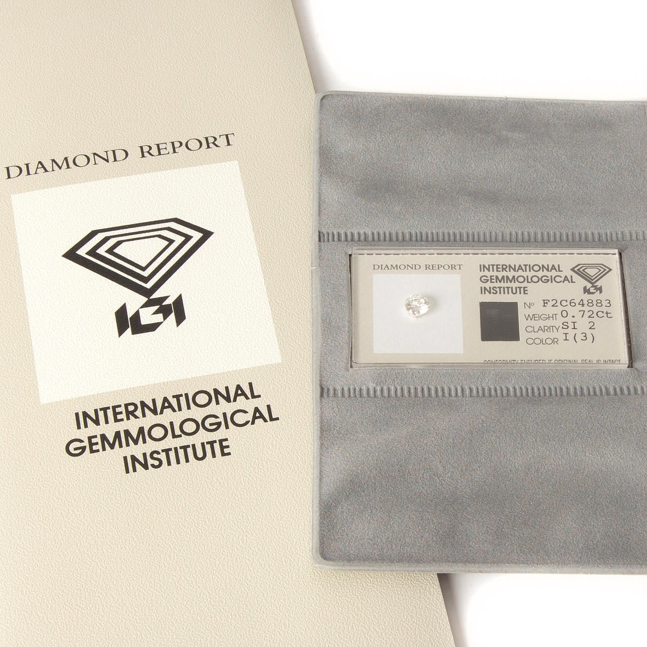 OINFATTAD BRILJANTSLIPAD DIAMANT, 0.72 ct.