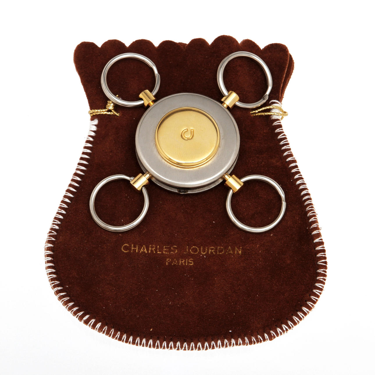 NYCKELRING, rostfritt stål samt gulmetall, Charles Jourdan.