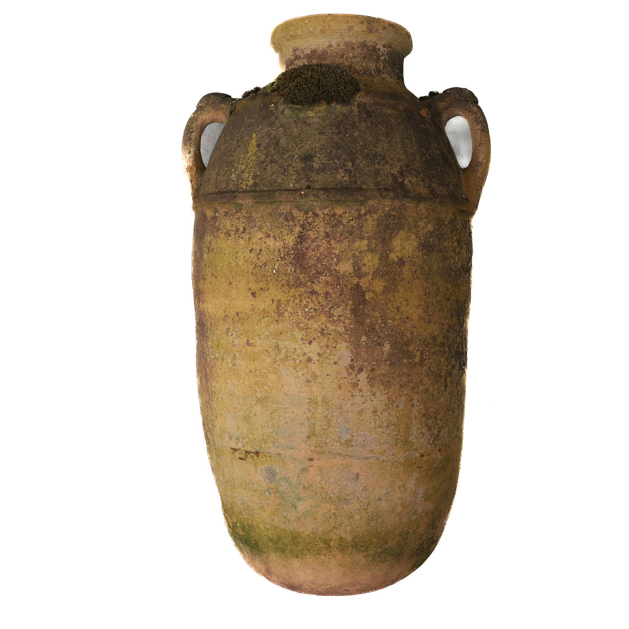 ÁNFORA DE TERRACOTA ENVEJECIDA.
