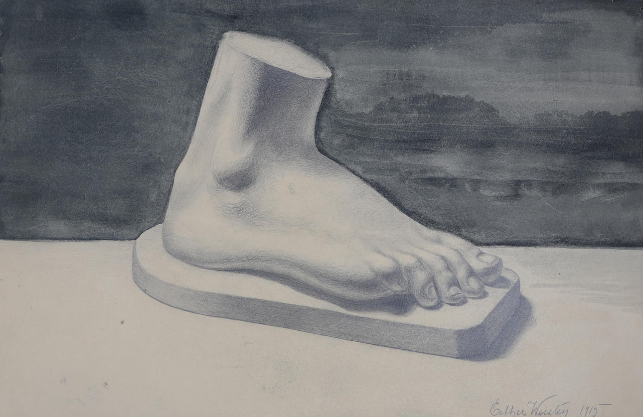 ESTHER WESSLÉN. PARTI, 7 stycken, akvareller, teckningar, signerad Esther Wesslén.