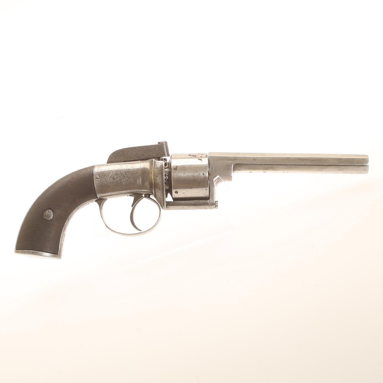 BLOCK LOCK REVOLVER, Transitional model, England, mid 19th century.