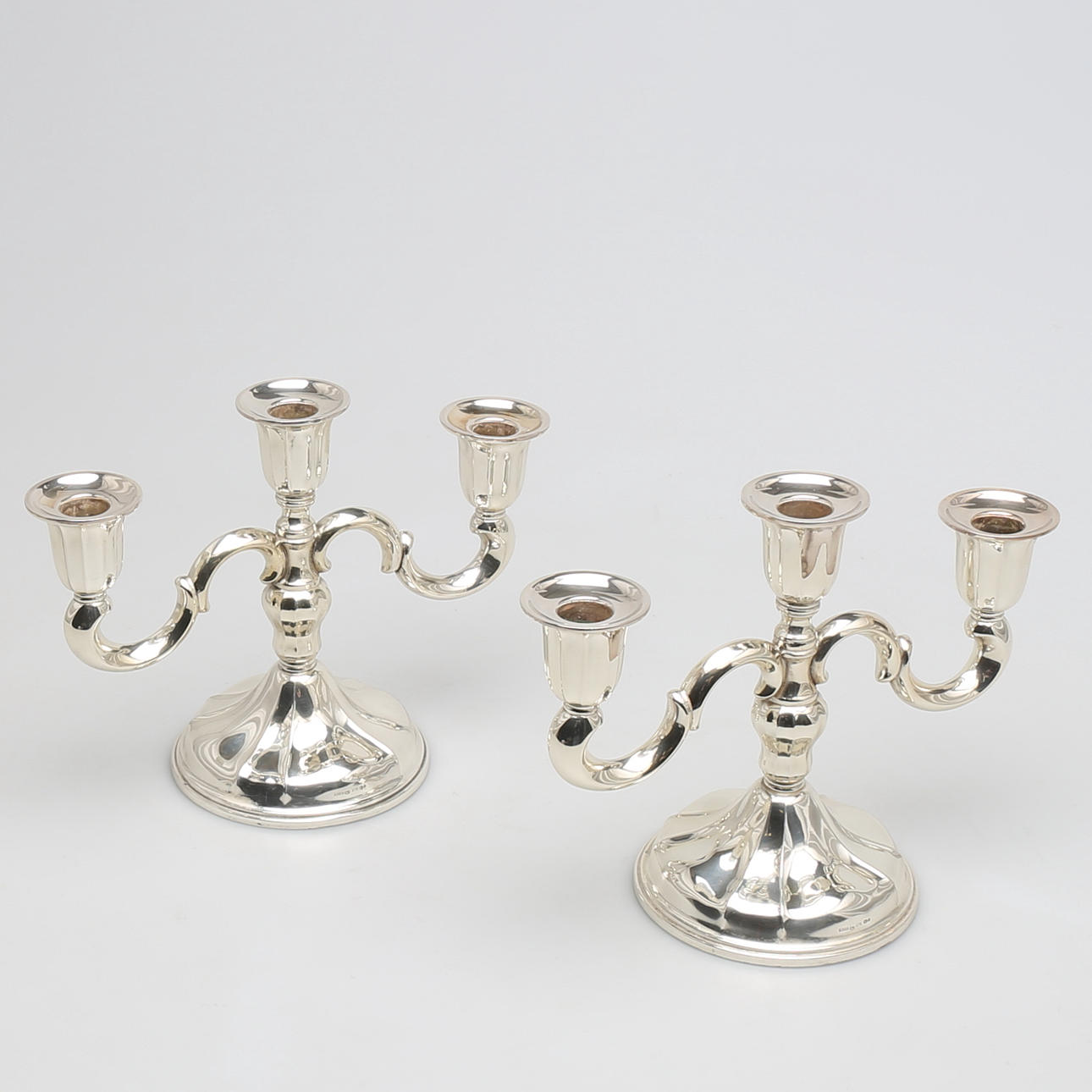 LJUSSTAKAR, 1 par, silver, importstämpel.