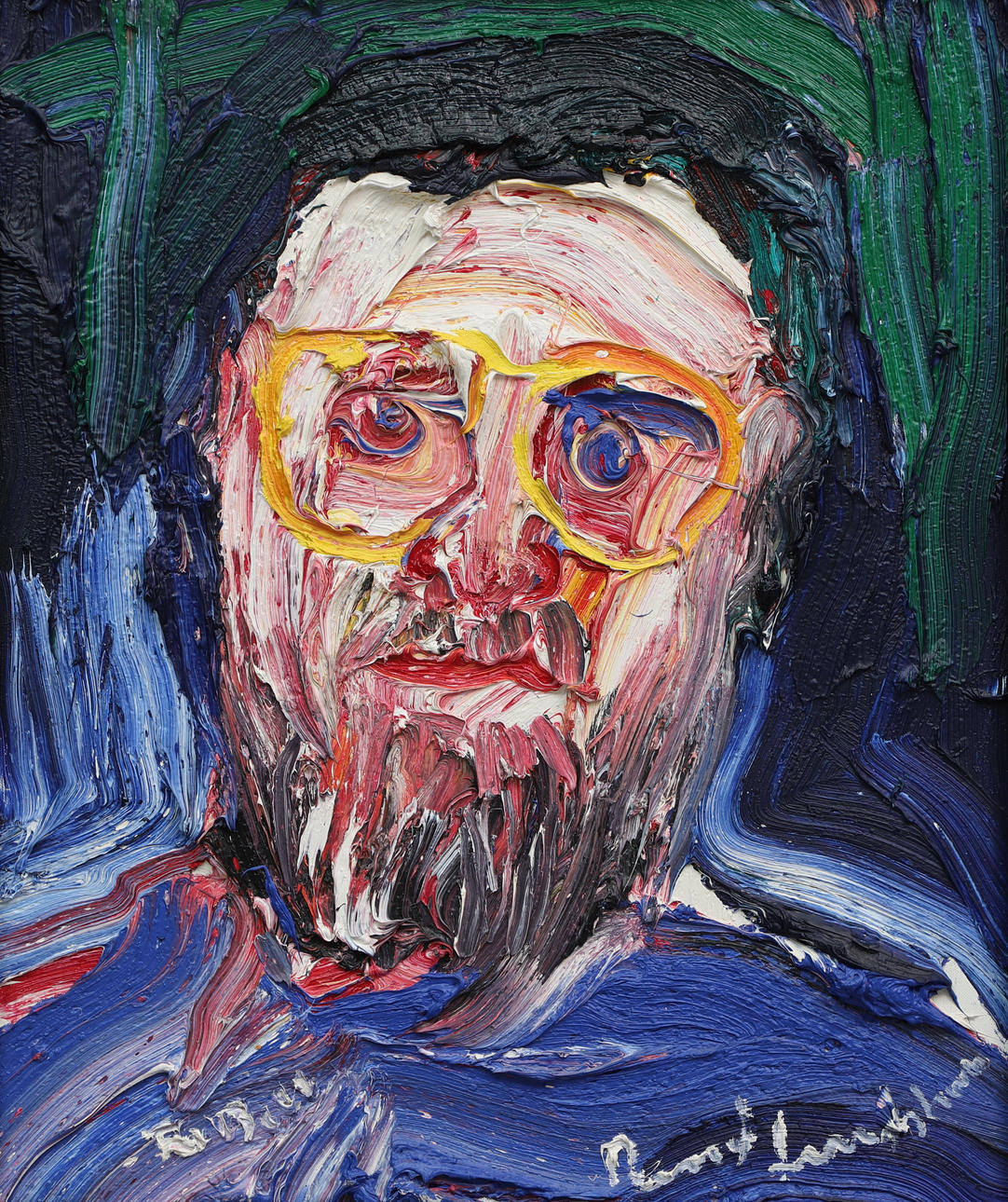 BENGT LINDSTRÖM. oil on canvas, portrait, signed.
