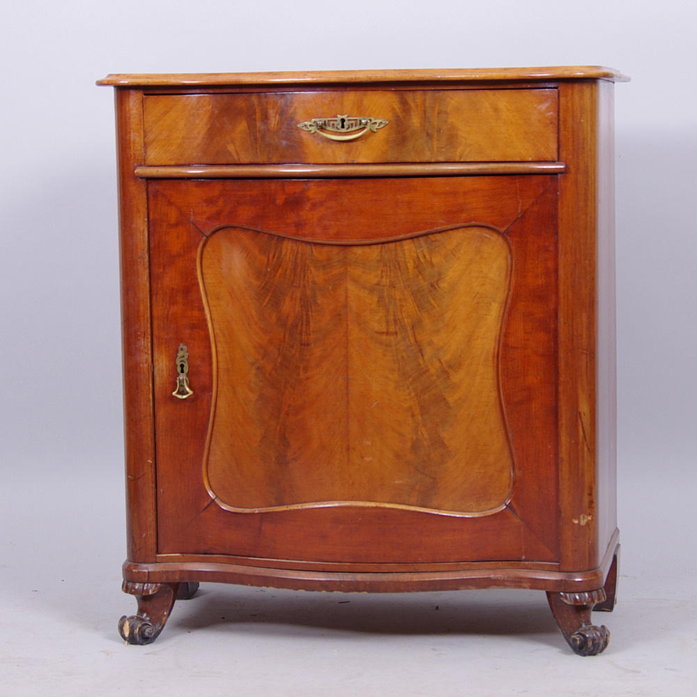 KONSOLSKÅP, mahogny, rokokostil, sent 1800-tal.