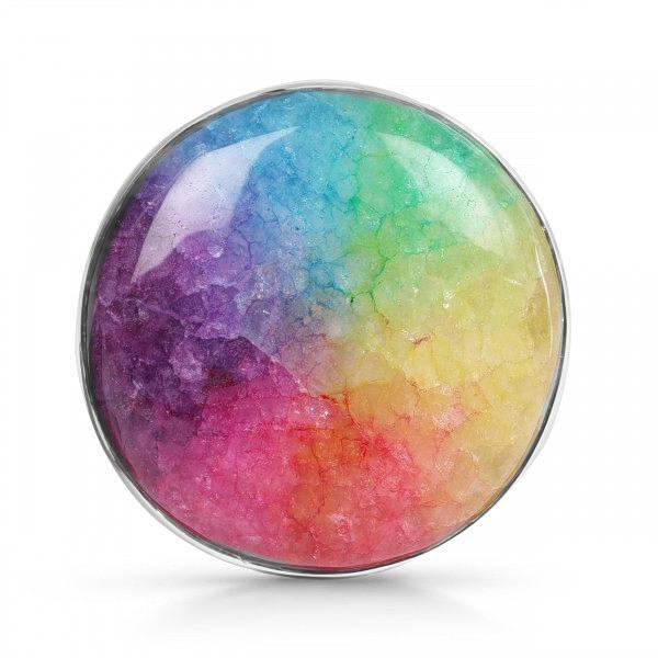 REGNBÅGE KVARTS JUSTERBAR RING.