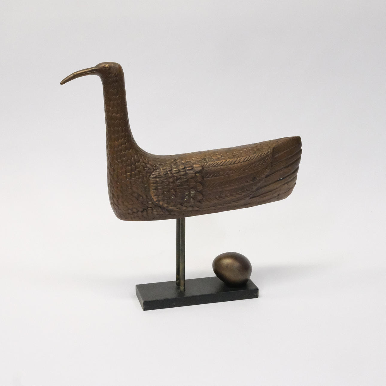 STIG LINDBERG. SKULPTUR, BRONS, "SOLFÅGELN".