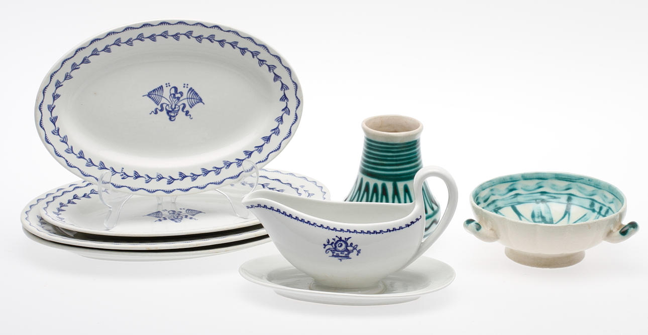 KERAMIKFÖREMÅL, 7 delar, Finland bl.a. Arabia.