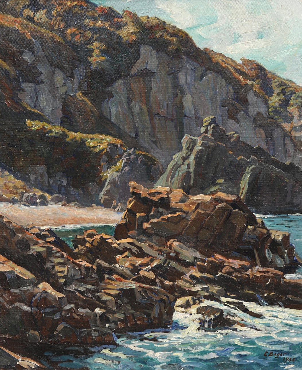 EINAR BAGER. Motif from Kullen, signed and dated 1930.