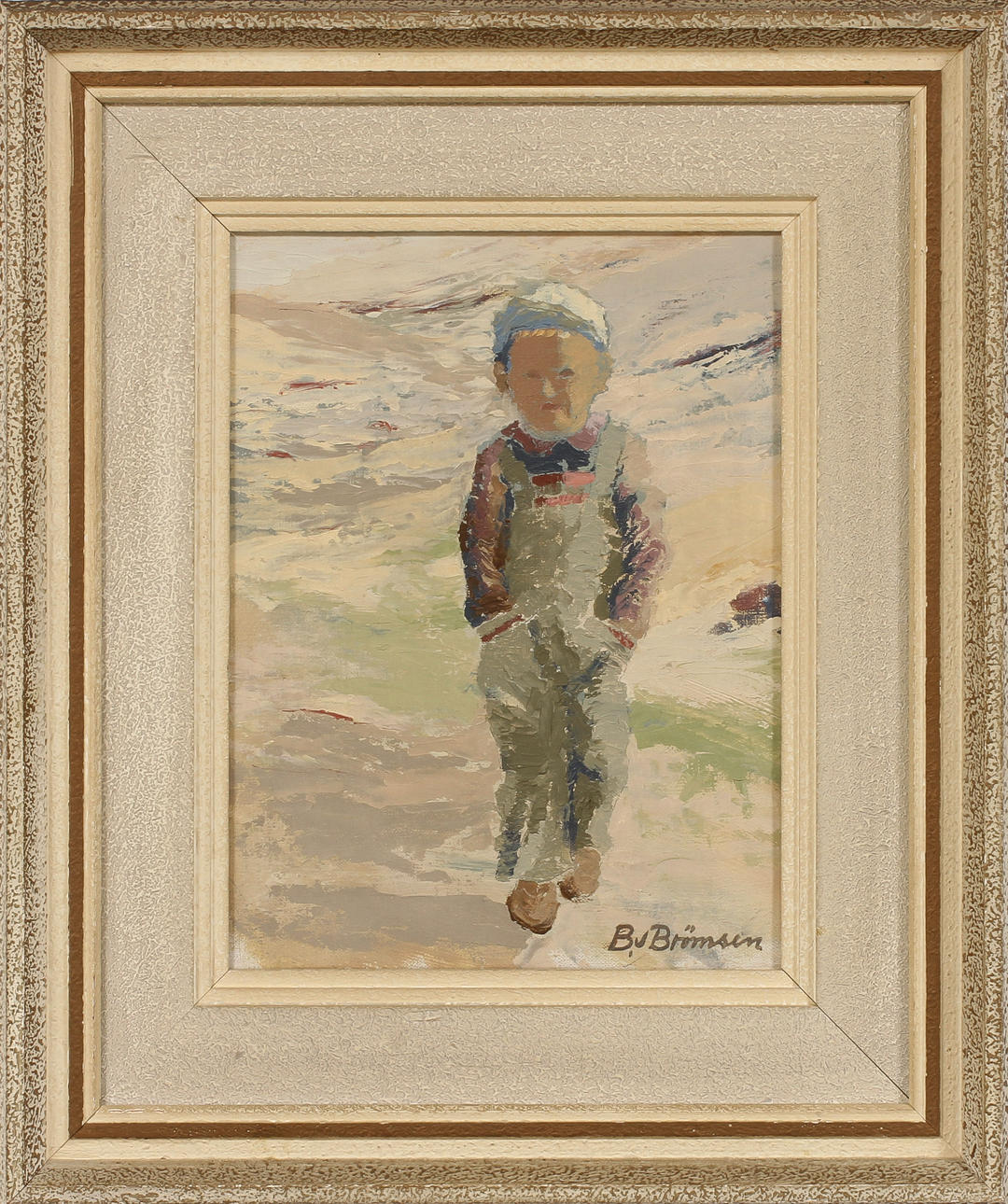 OIDENTIFIERAD KONSTNÄR. pojkporträtt, olja på duk, signerad B.von Brömsen.