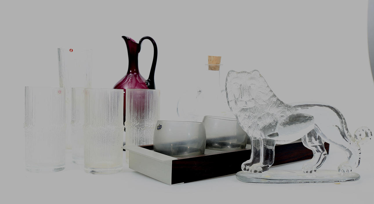 GLASFÖREMÅL, 9 delar, bland annat Iittala.