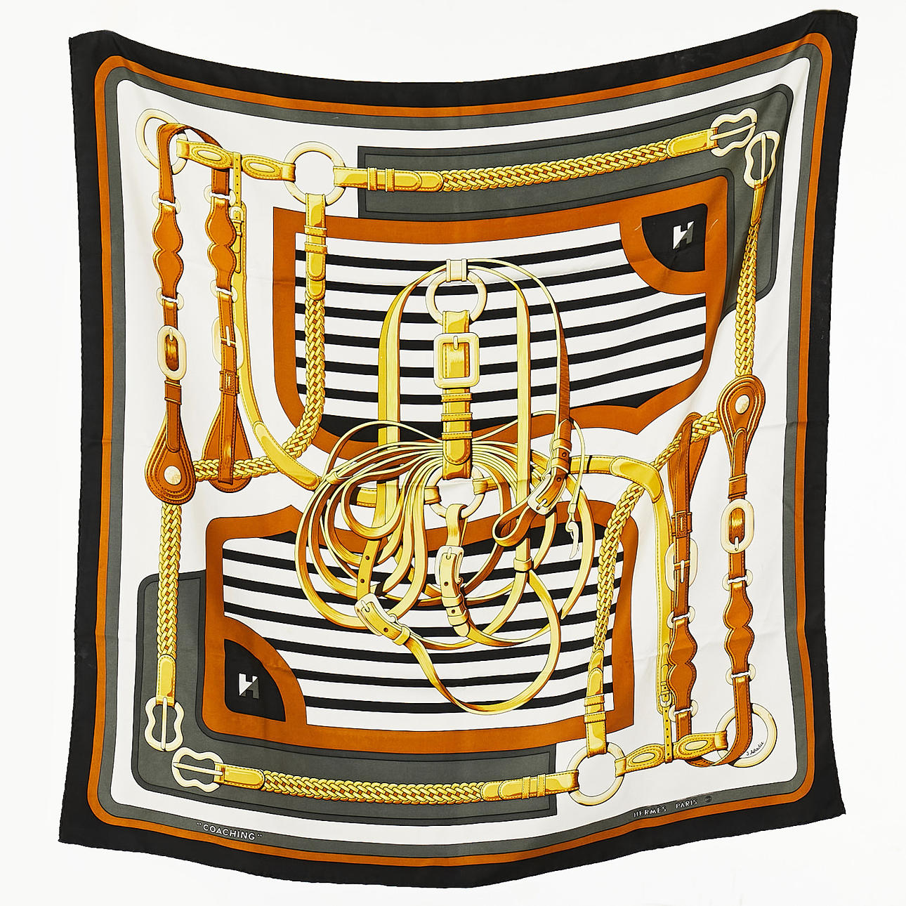 HERMÈS, "Coaching", scarf, siden.