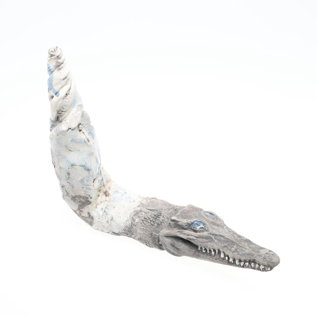 LAWSON E. RUDGE (B. 1936). A STUDIO POTTERY TUBE-O-CROC SCULPTURE ...