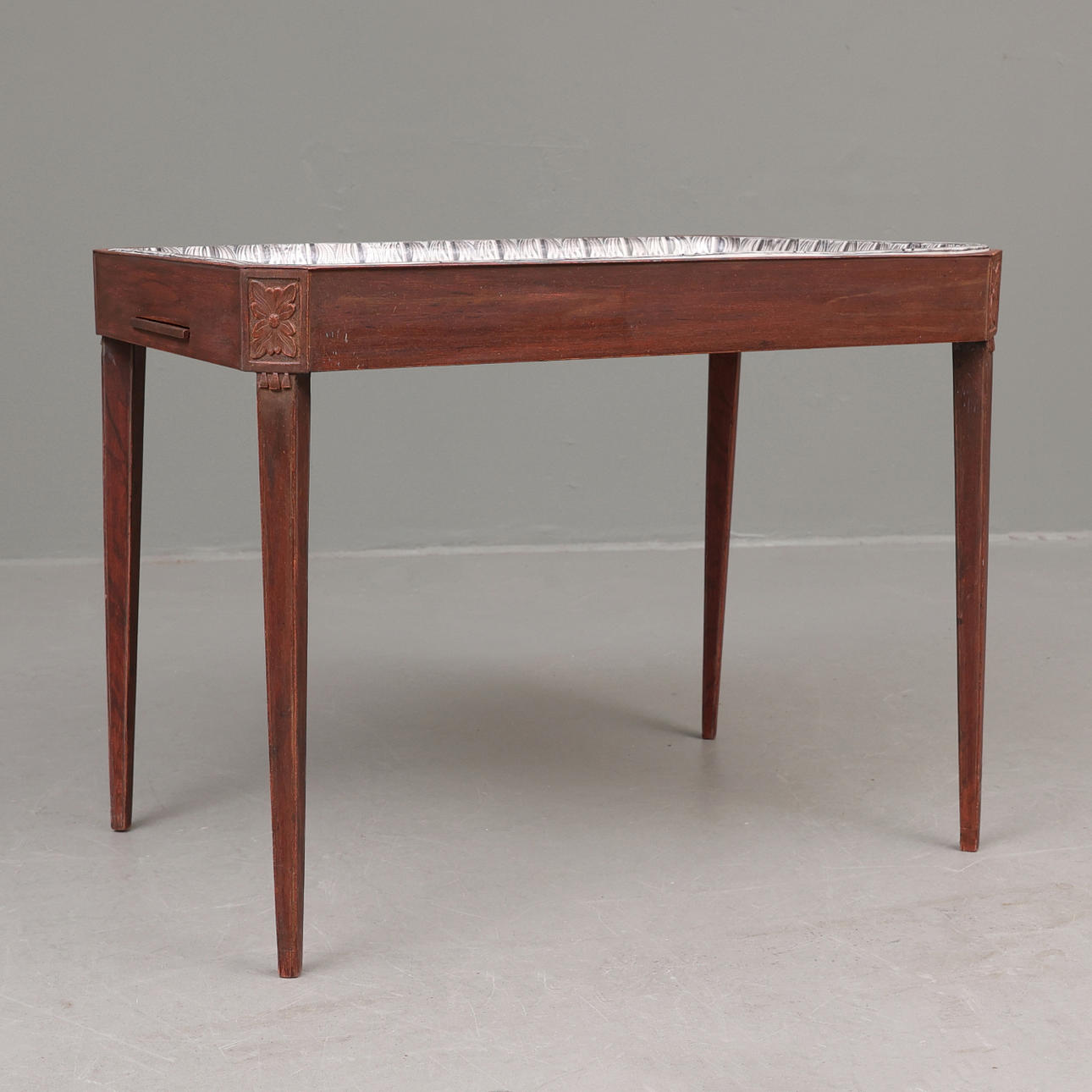 An 18th century faience table, Gustavian.