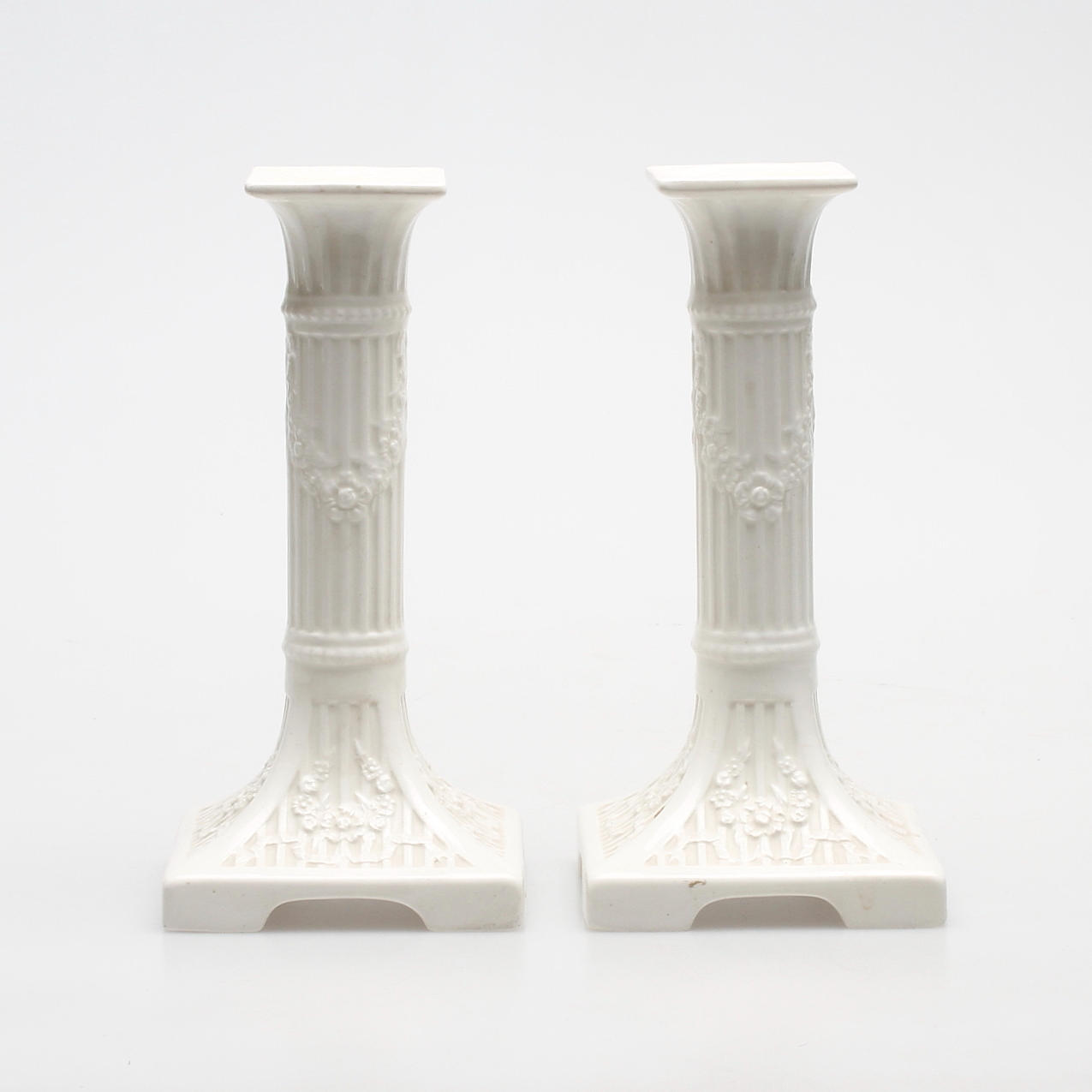 LJUSSTAKAR, ett par, flintgods, Max Roesler A.G. Rodach (Bavaria), Tyskland.