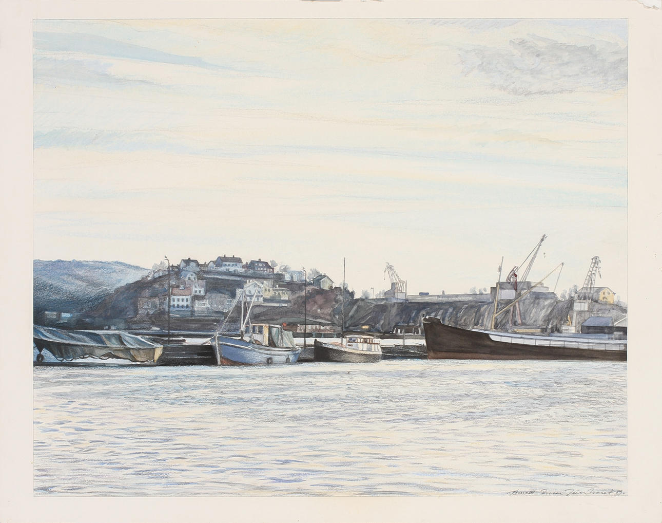 BERNDT-RUNE JÄVERBRANDT. Kustbild, blandteknik, sign o dat -89.
