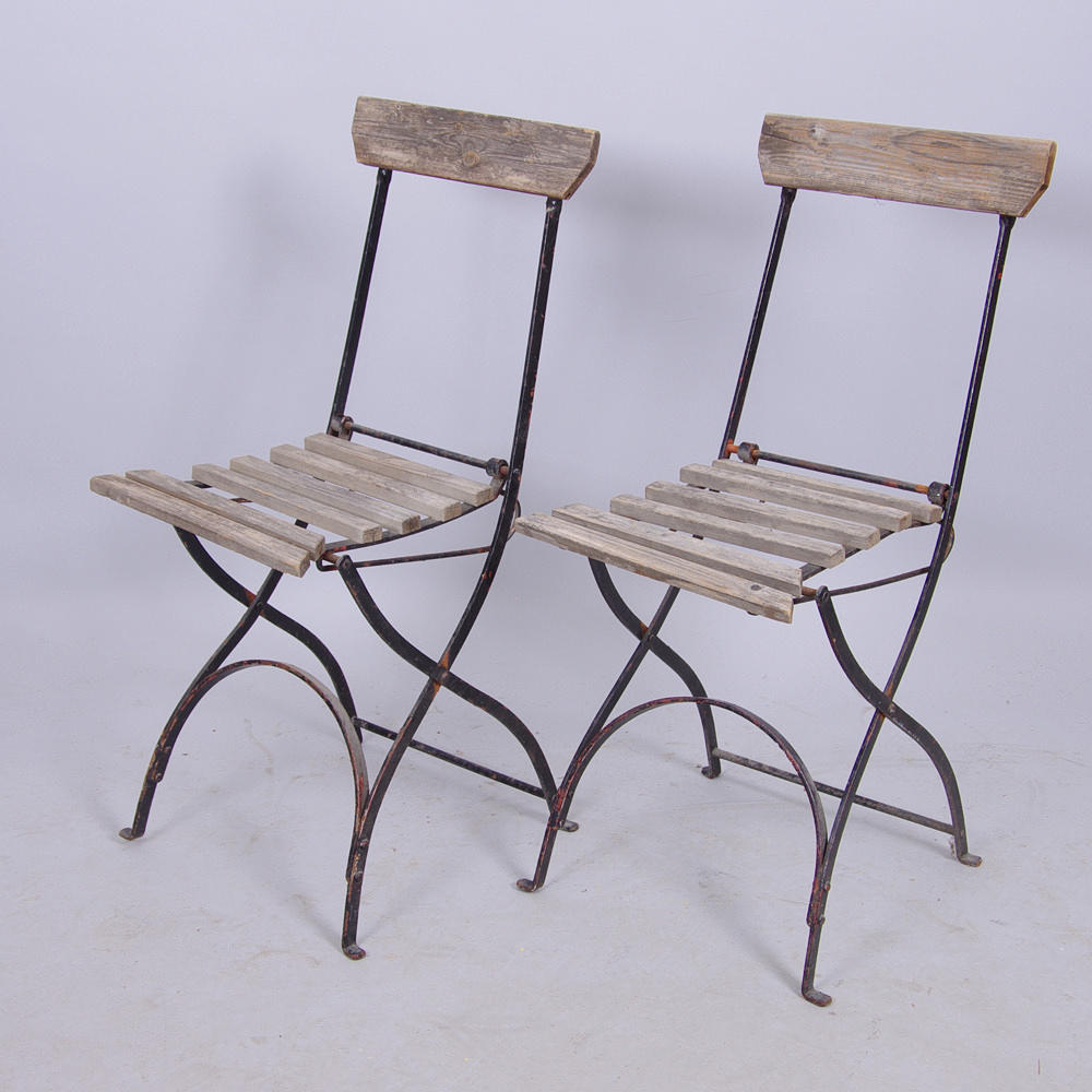 TRÄDGÅRDSSTOLAR, 1 par, metall/trä.