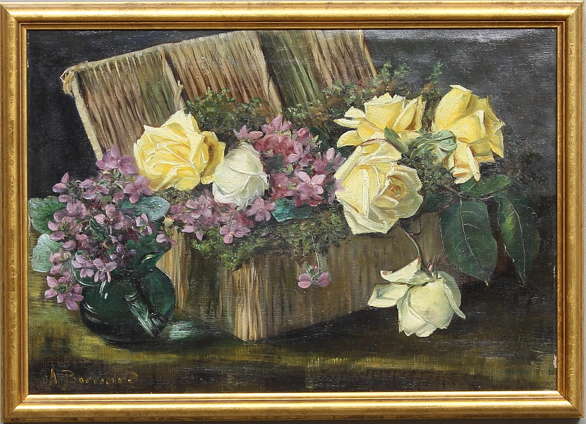 AUGUSTE HENRI BERNARD. Olja på duk, signerad.