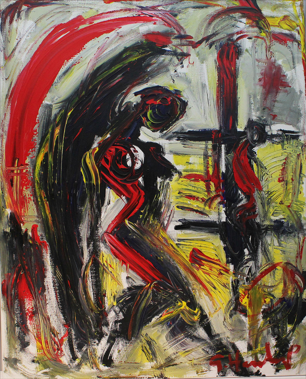 GÖRAN HAUSENKAMP. Modeller. Akryl på duk. Signerad G Hausenkamp.