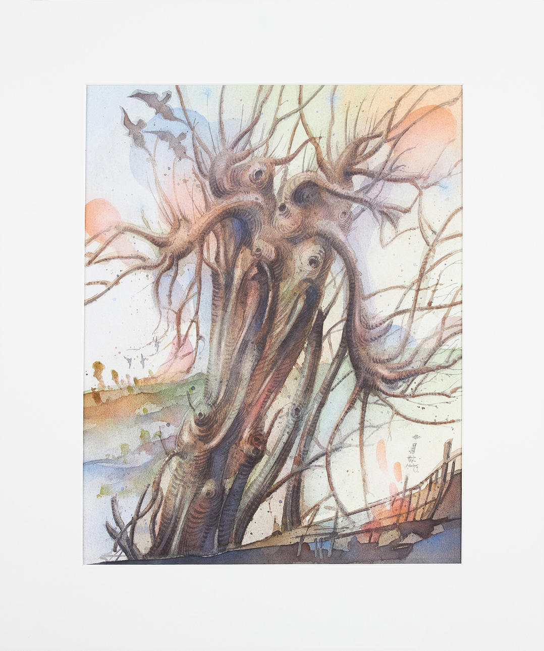 HEINER PETER NORBERG. "If nothing else...then a willow tree", watercolour, signed and dated 03.03.94.