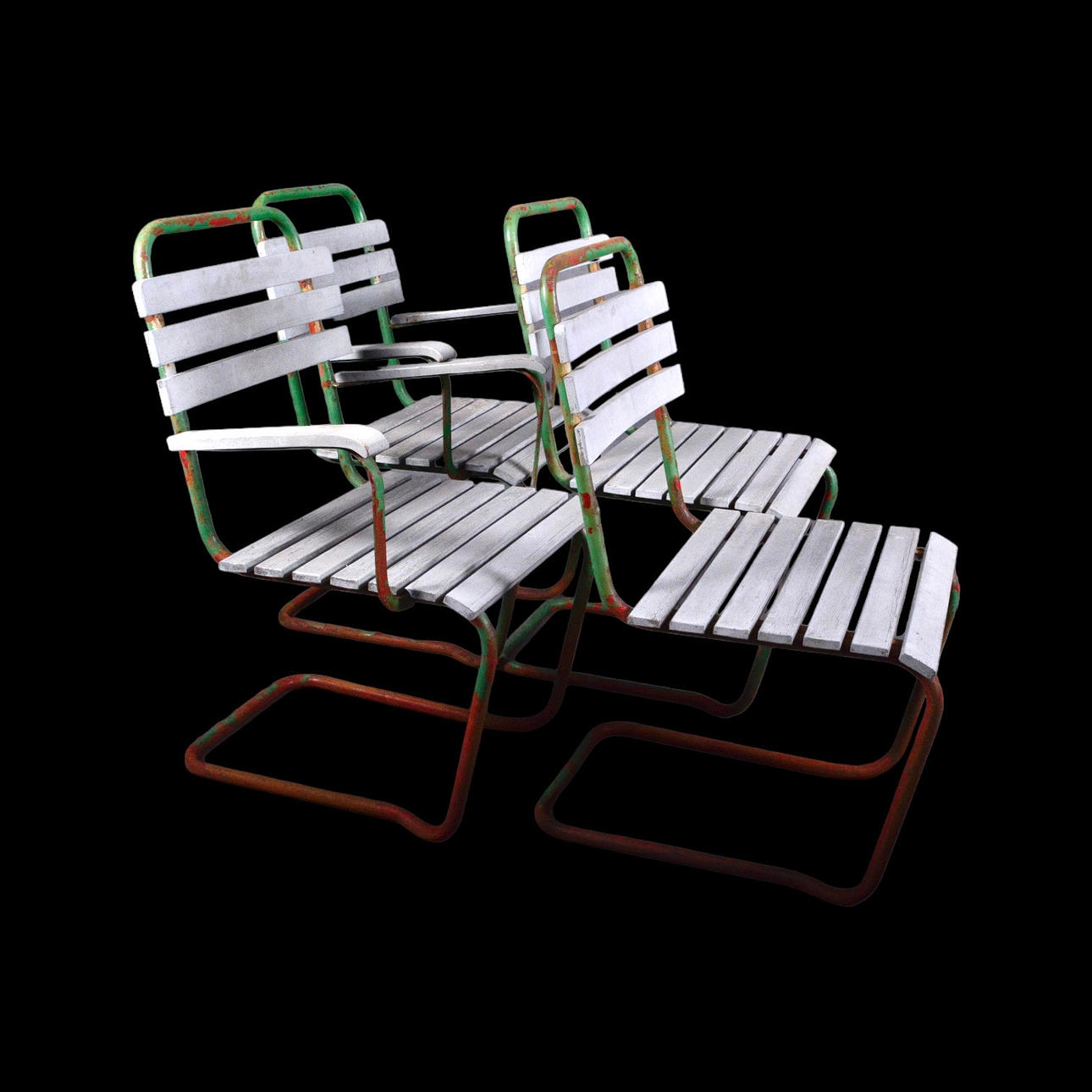 TRÄDGÅRDSSTOLAR, 4-stycken, 1930/40-tal.