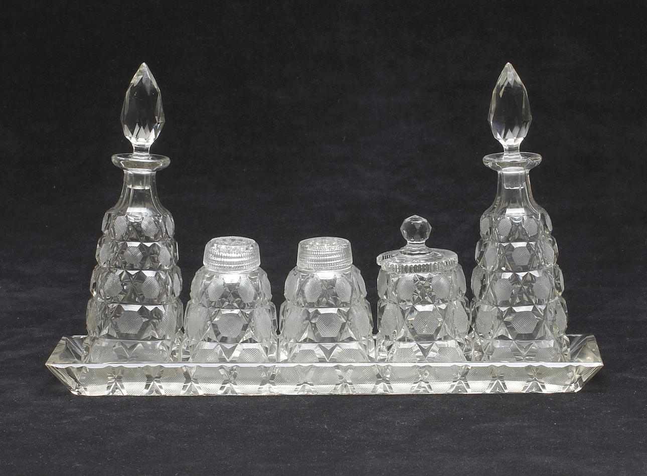 BORDSUPPSATS, 6 delar, glas, 1900-tal.