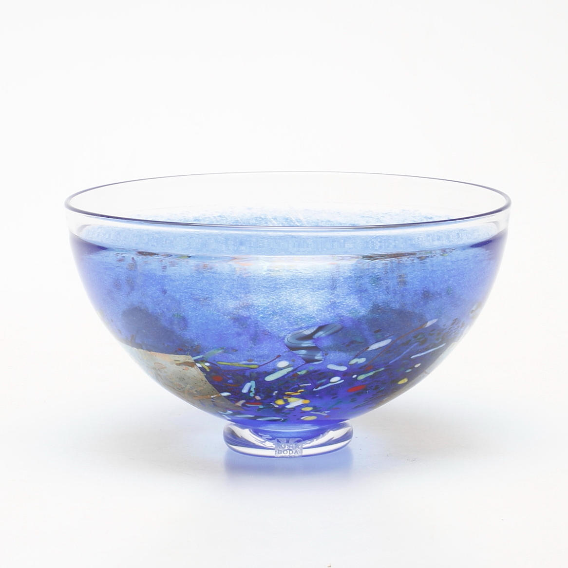 SKÅL, glas, "Satellite" Bertil Vallien, Kosta Boda, signerad.