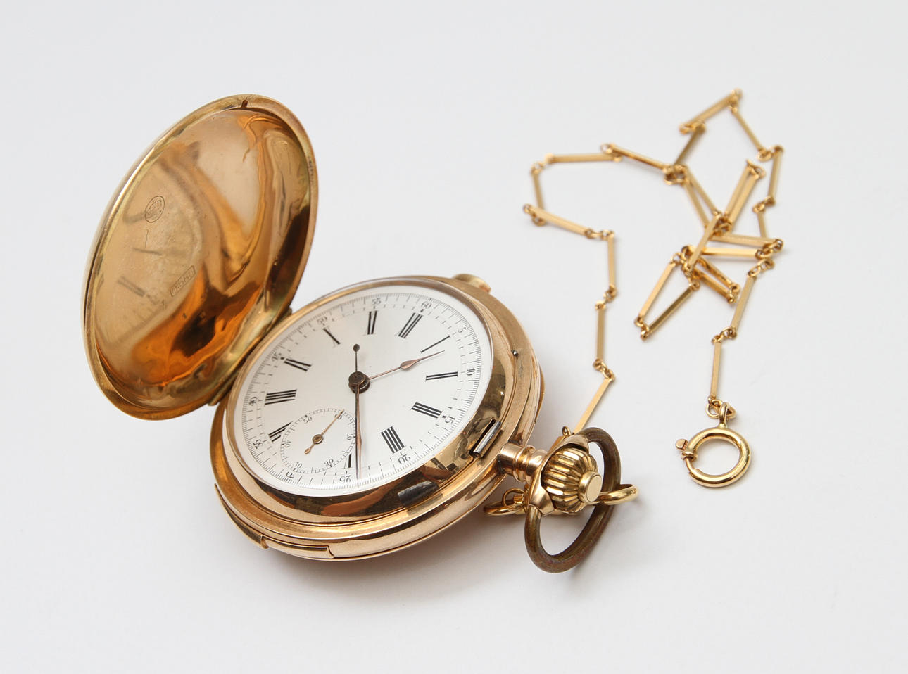 FICKUR samt KEDJA, guld, 18 k resp 14 k.