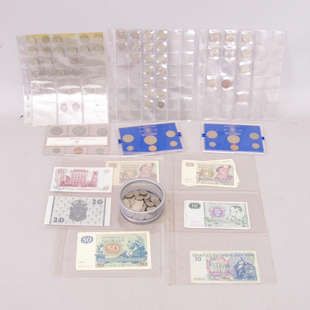 MYNTSATSER; SEDLAR SAMT MYNT.