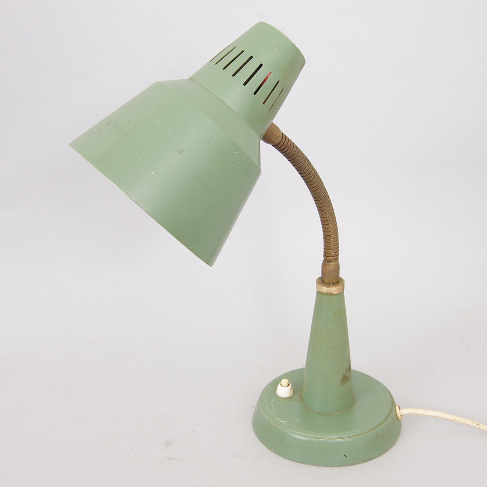 BORDSLAMPA, lackerad metall, GEMI, 1900-talets mitt.