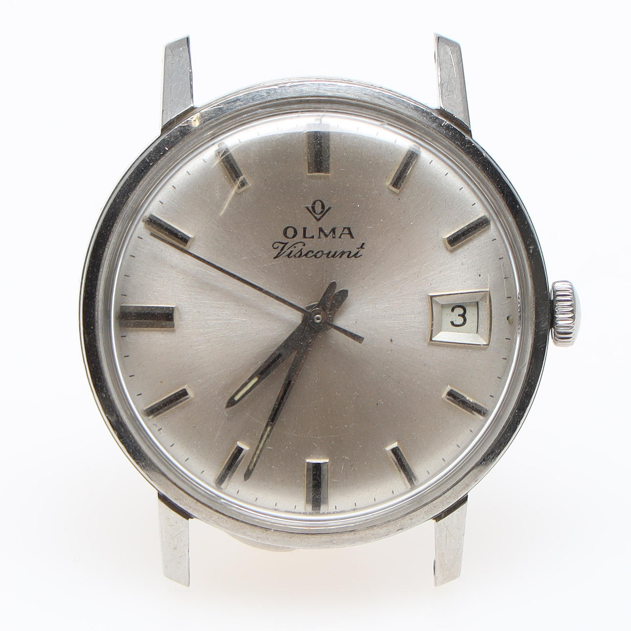 OLMA, Viscount, steel wristwatch.