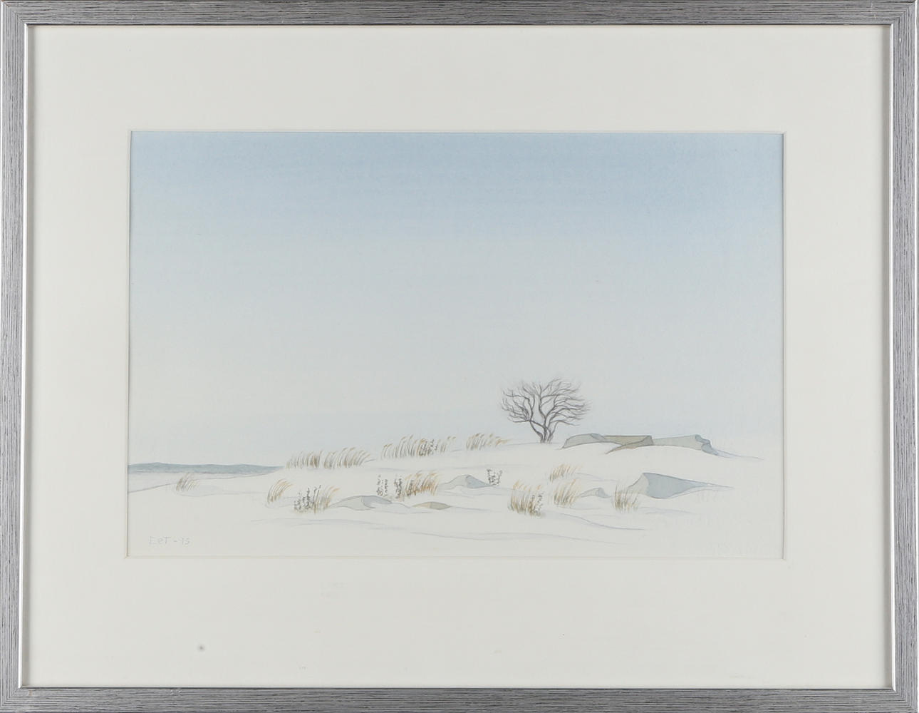 ELSI TAPPER. Vinterlandskap, akvarell, signerad EeT.