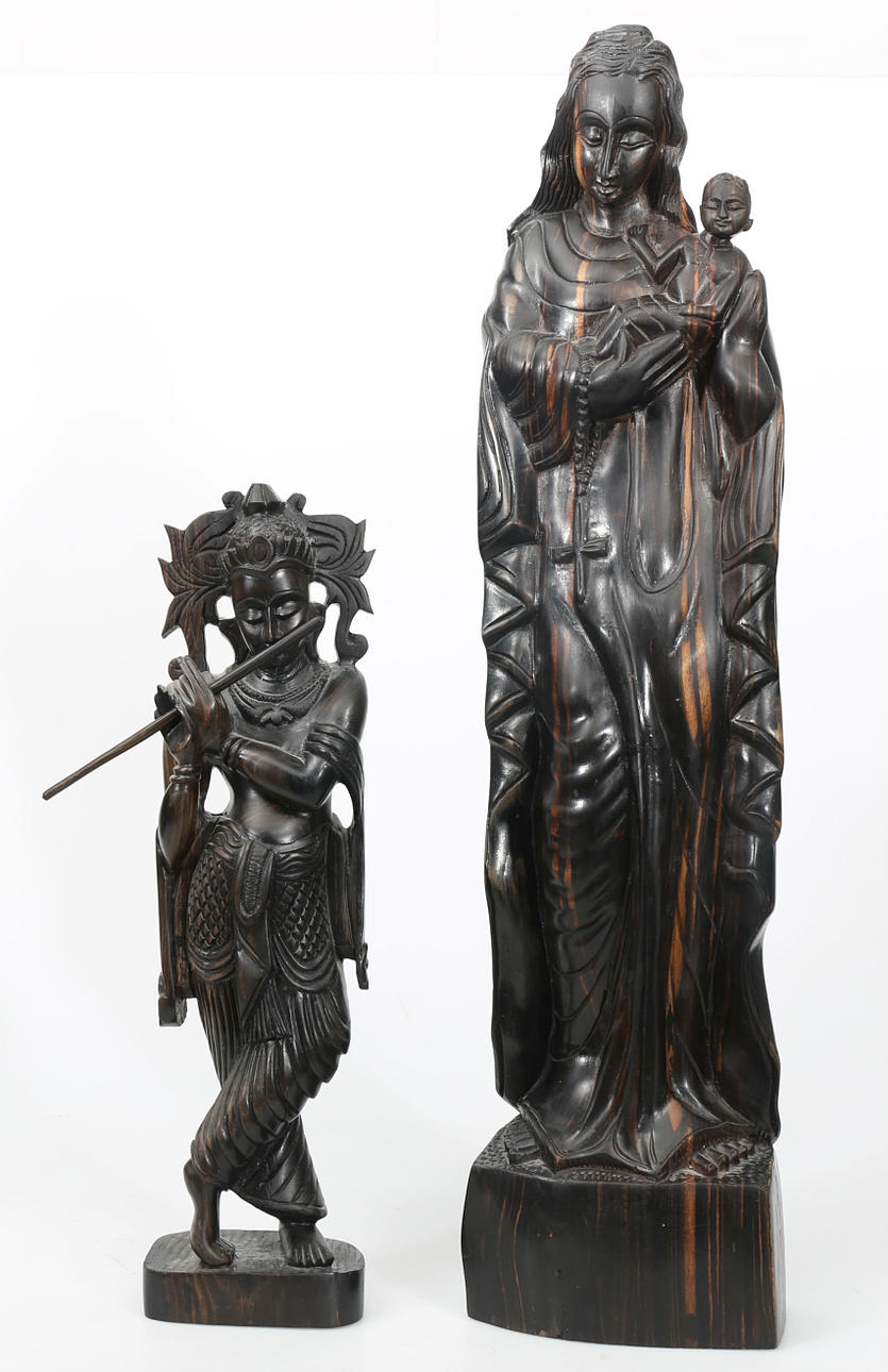 SKULPTURER, ebenholtz, 2 stycken, 1900-tal.