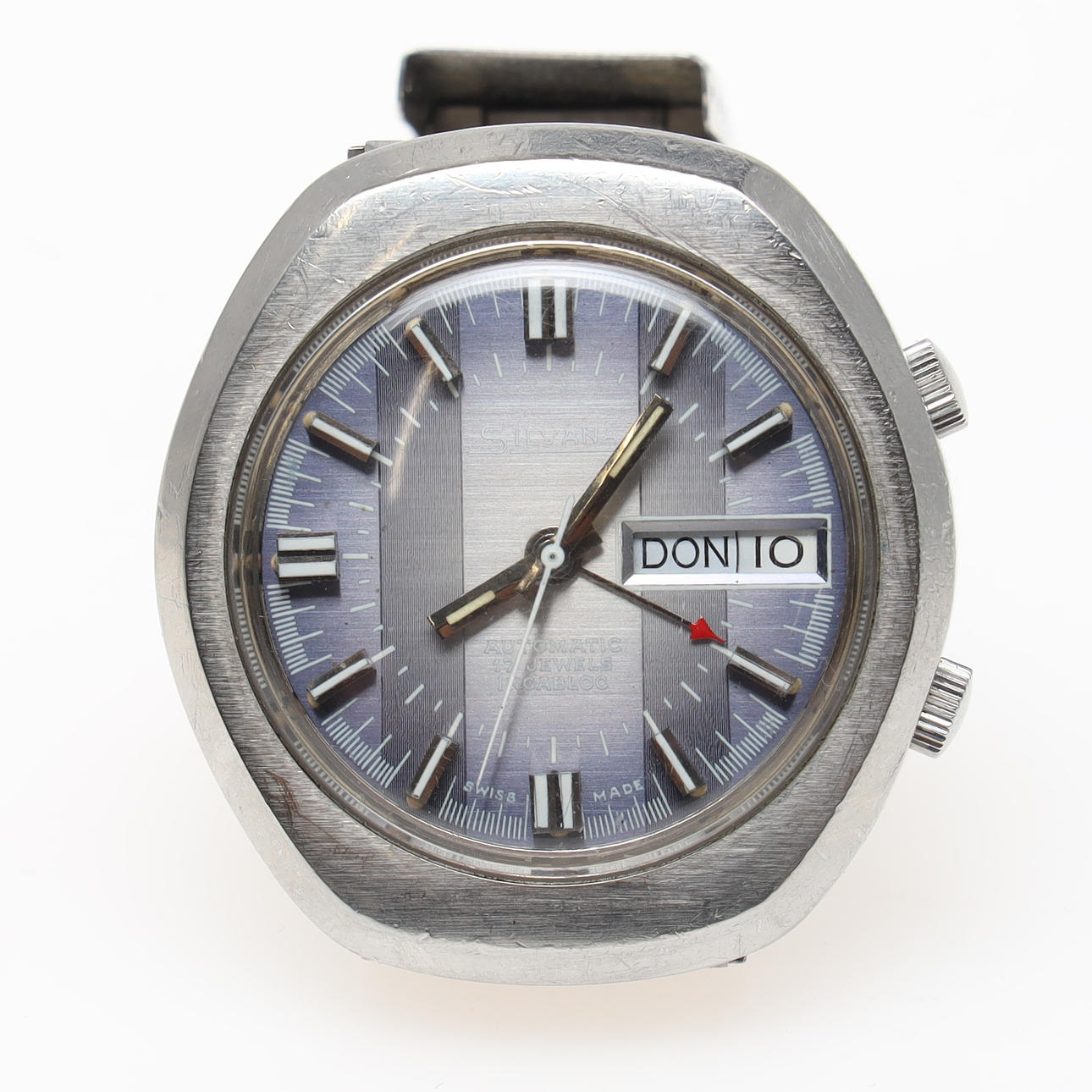 SILVANA, Automatic, armbandsur med larm, stål.