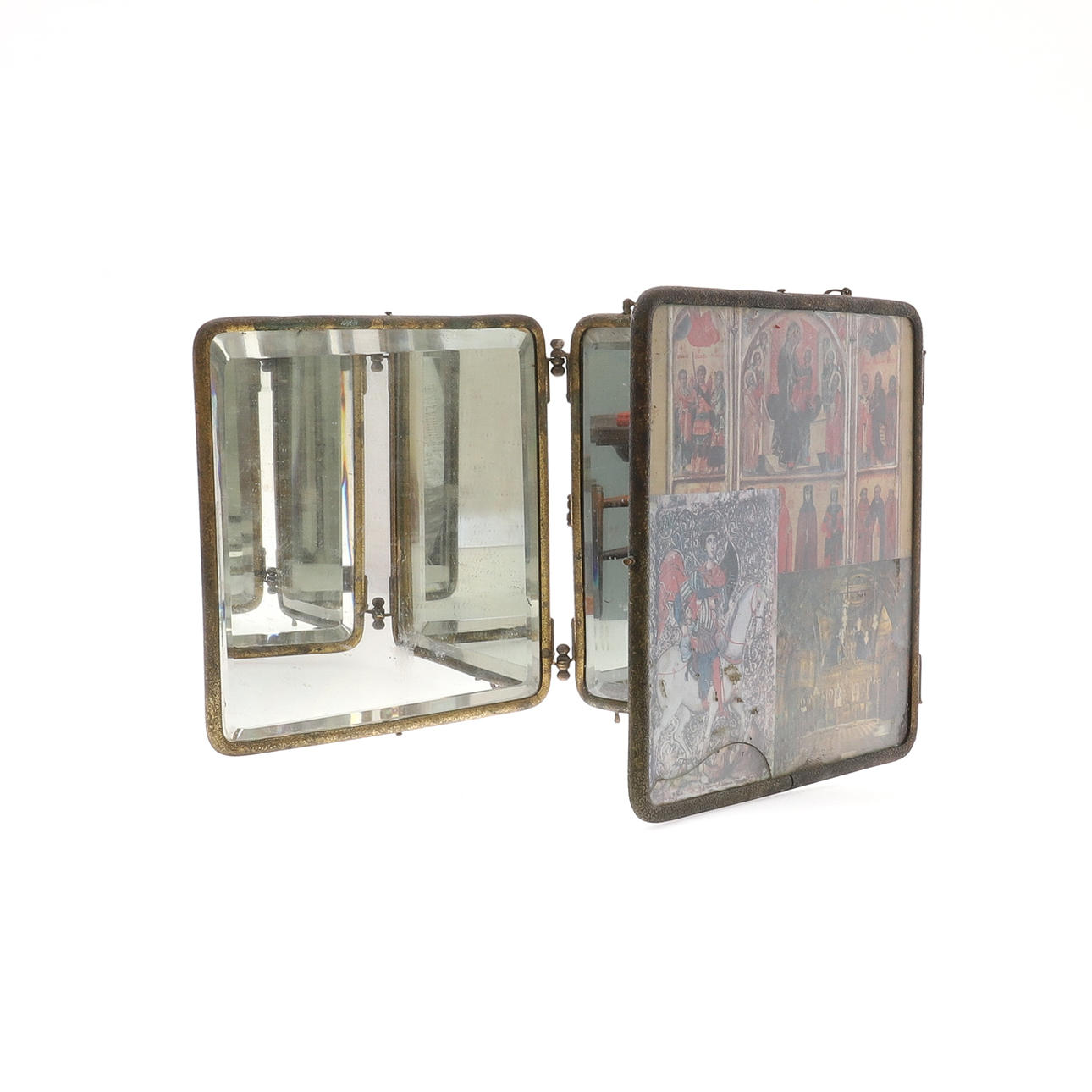 VIKTORIAAN MESSINGIN KOLMEN TAITTU PARRAVOINTIPEILI.