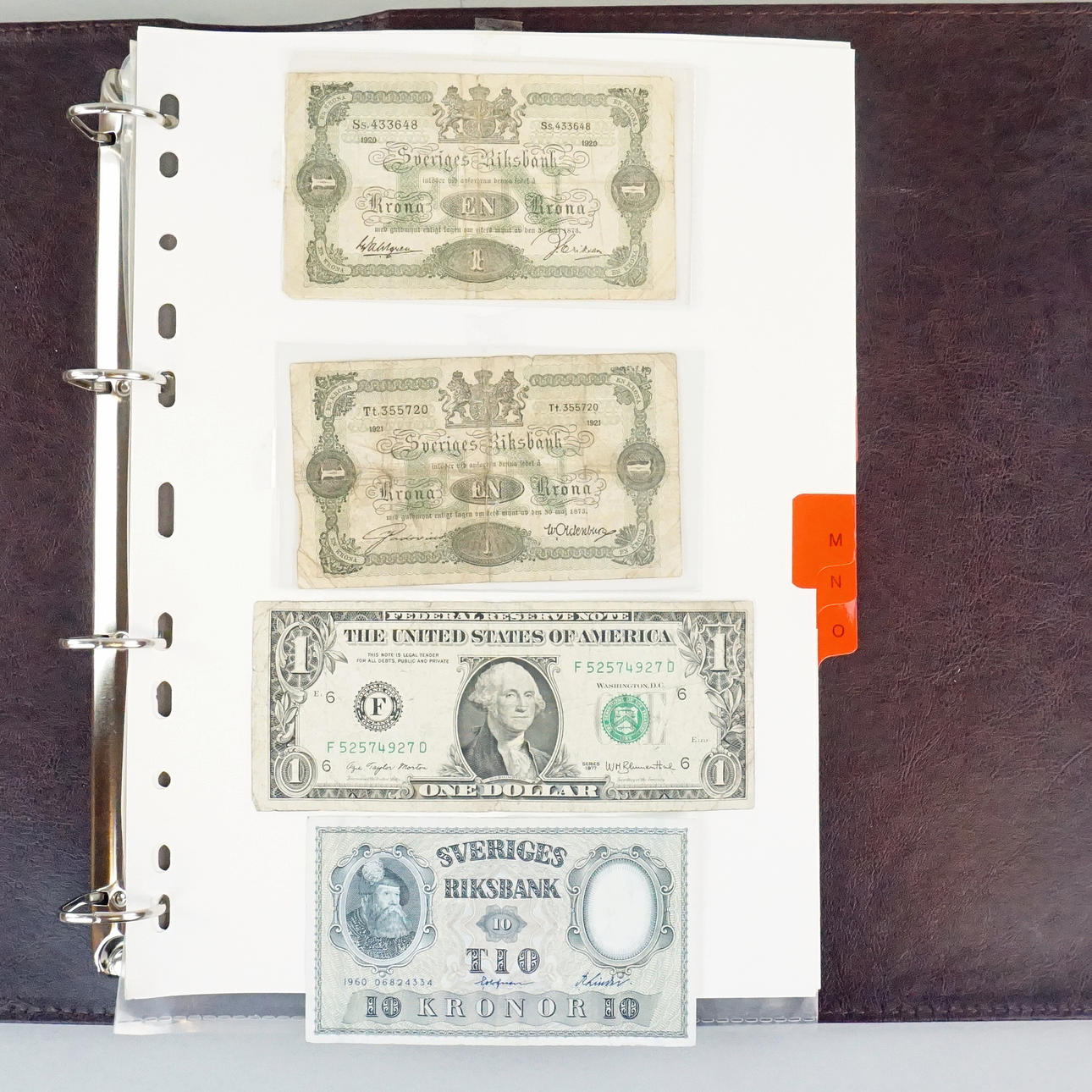 A Collection OF BANKNOTES, 27 pcs, including 2 pcs 1 SEK, 1873, Swedish,  foreign. Coins, Medals & Stamps - Coins & Banknotes - Auctionet