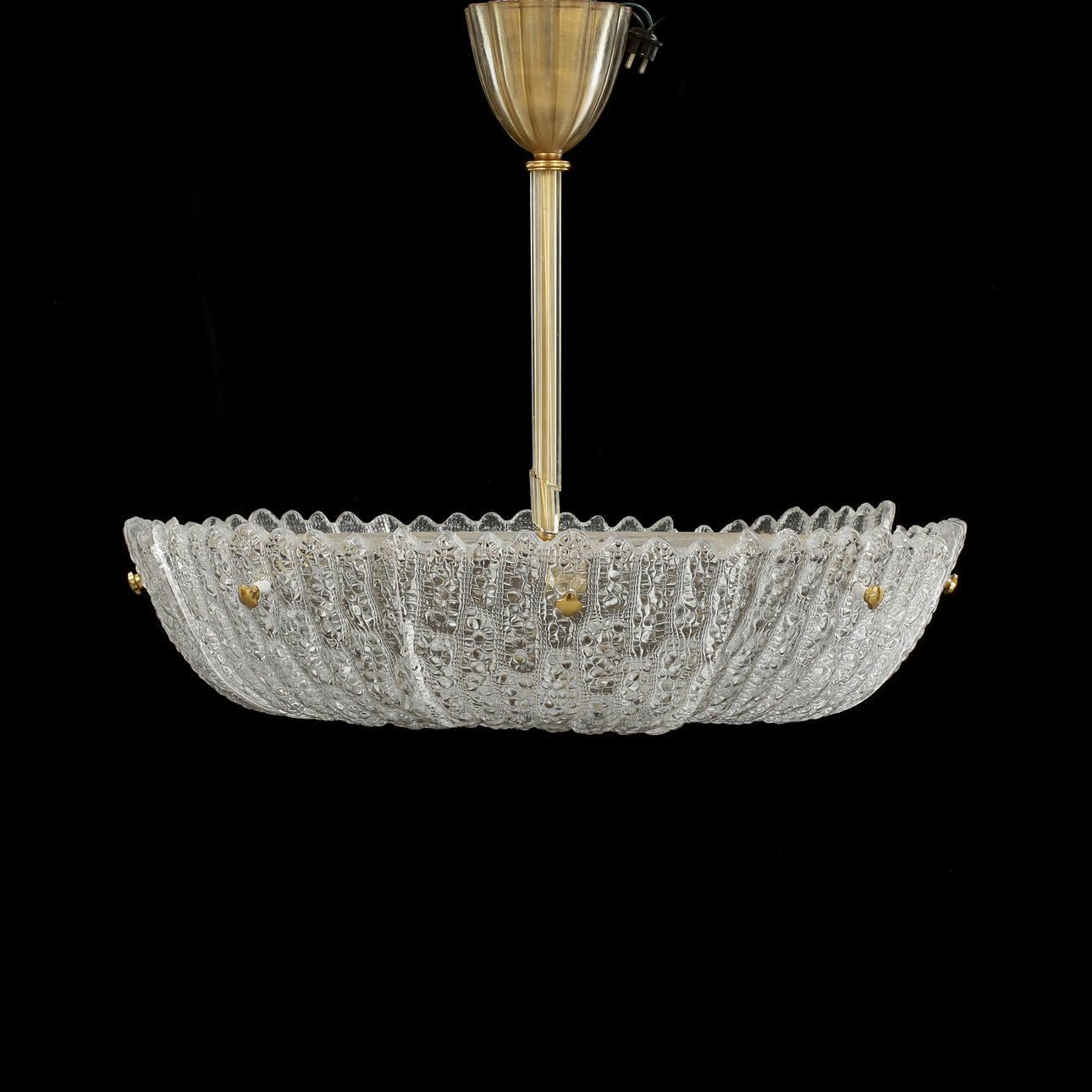 TAKLAMPA, glas, Orrefors. Höjd totalt 60 cm.