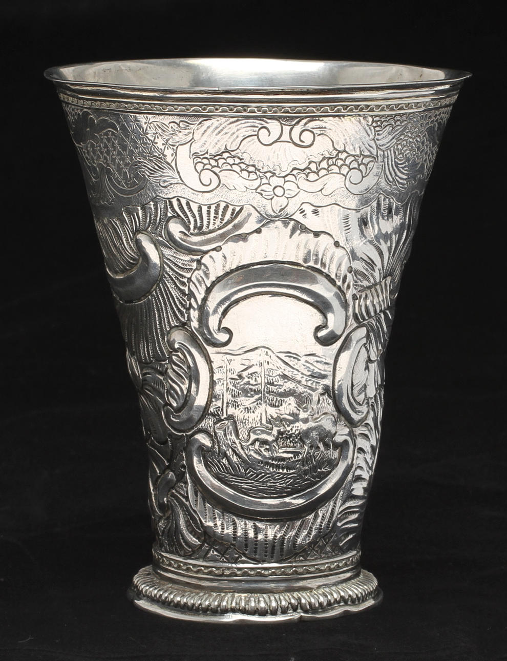 BÄGARE, silver, Johan Wickman, Hudiksvall 1750-55.