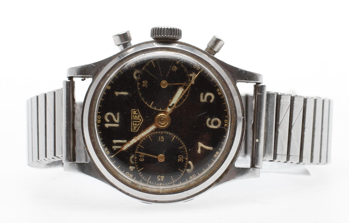 HERRARMBANDSUR, Heuer, cronograph, 1940 tal.