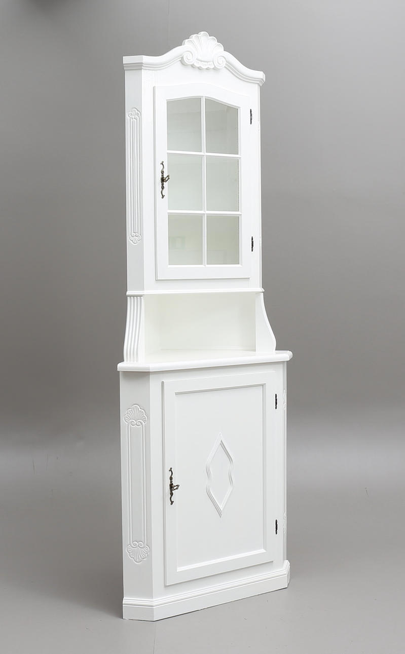 HÖRNSKÅP, vitrinöverdel, 1900-talets andra hälft.