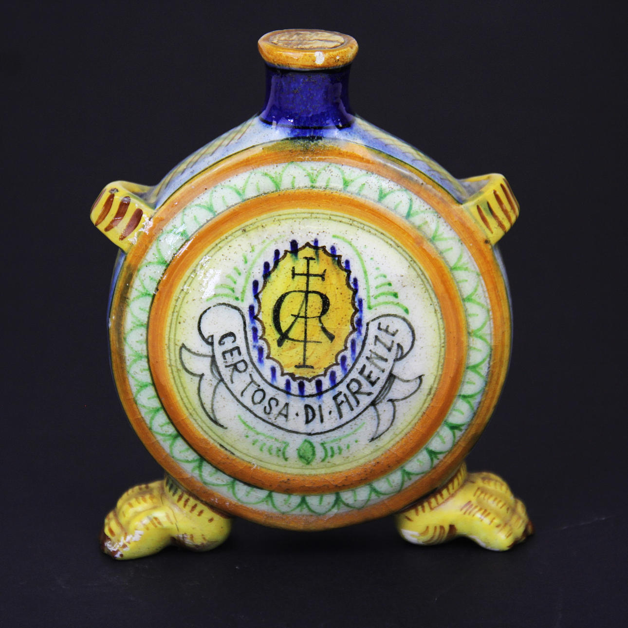 ITALIENSK FAJANS SPRITFLASKA.