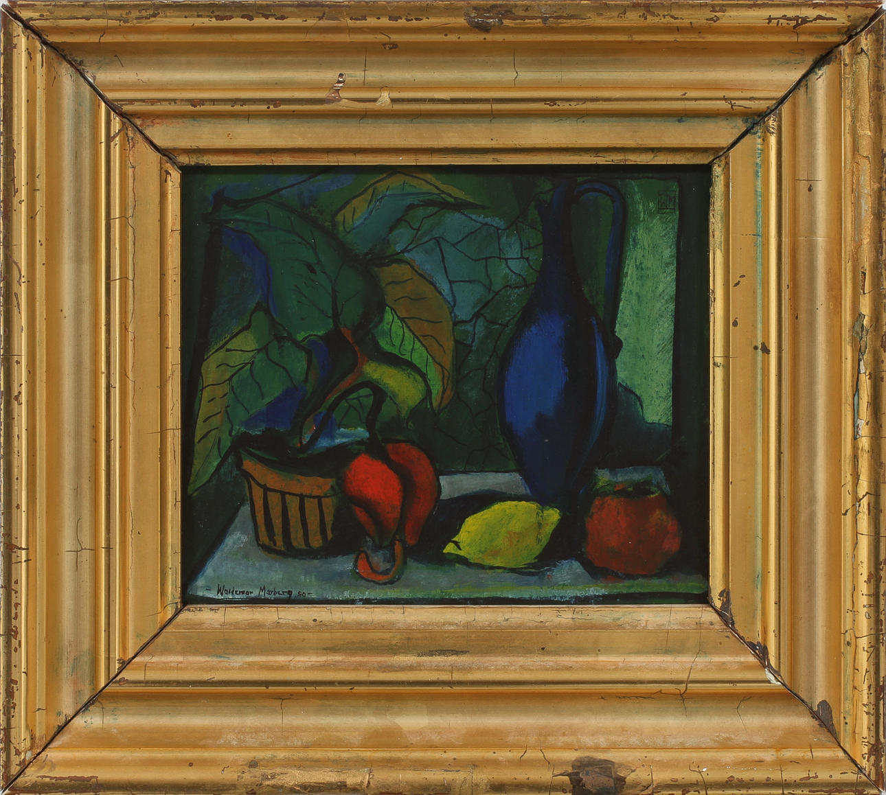 WALDEMAR MARBERG. Stilleben, olja på pannå, signerad och daterad '50.