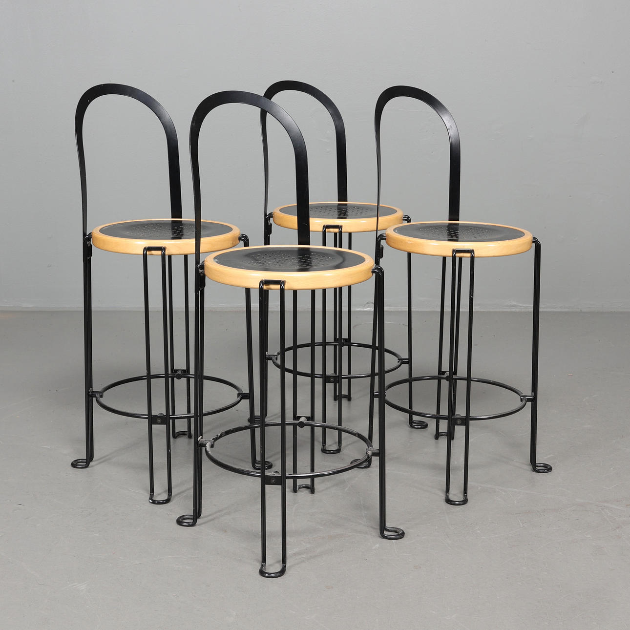 BÖRGE LINDAU. Bar stools "Oblado", 4 pcs., Blue Station.