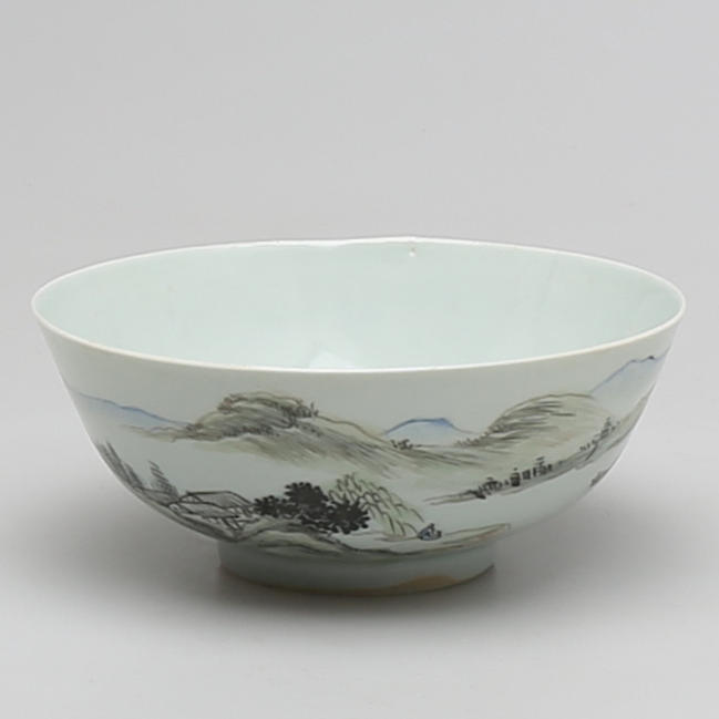 SKÅL i porslin, sen Qing-dynasti eller republik, Kina.