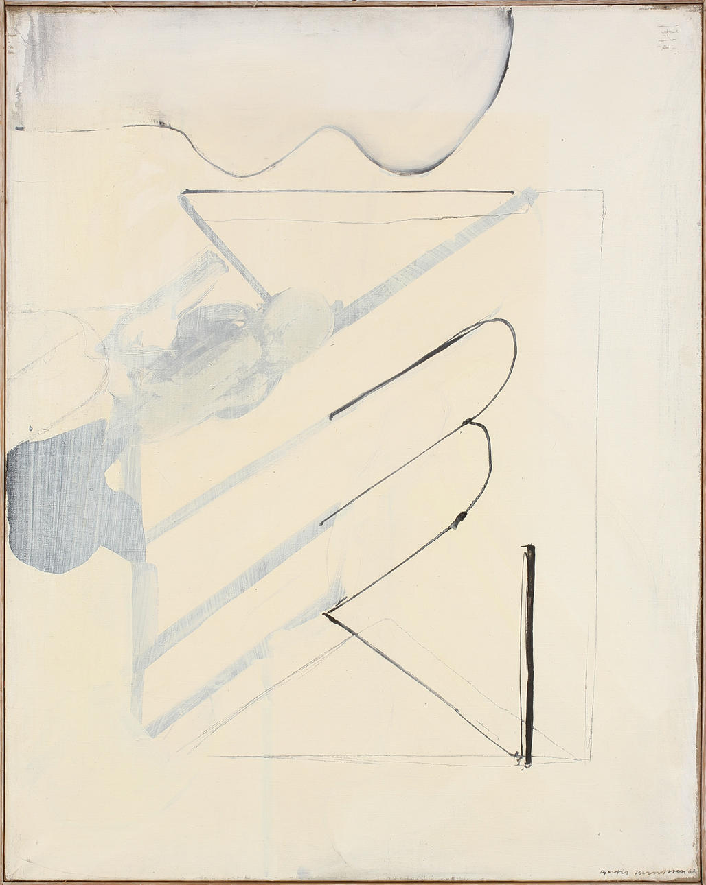 BERTIL BERNTSSON. Abstrakt figurkomposition, olja på duk, signerad och daterad 67.