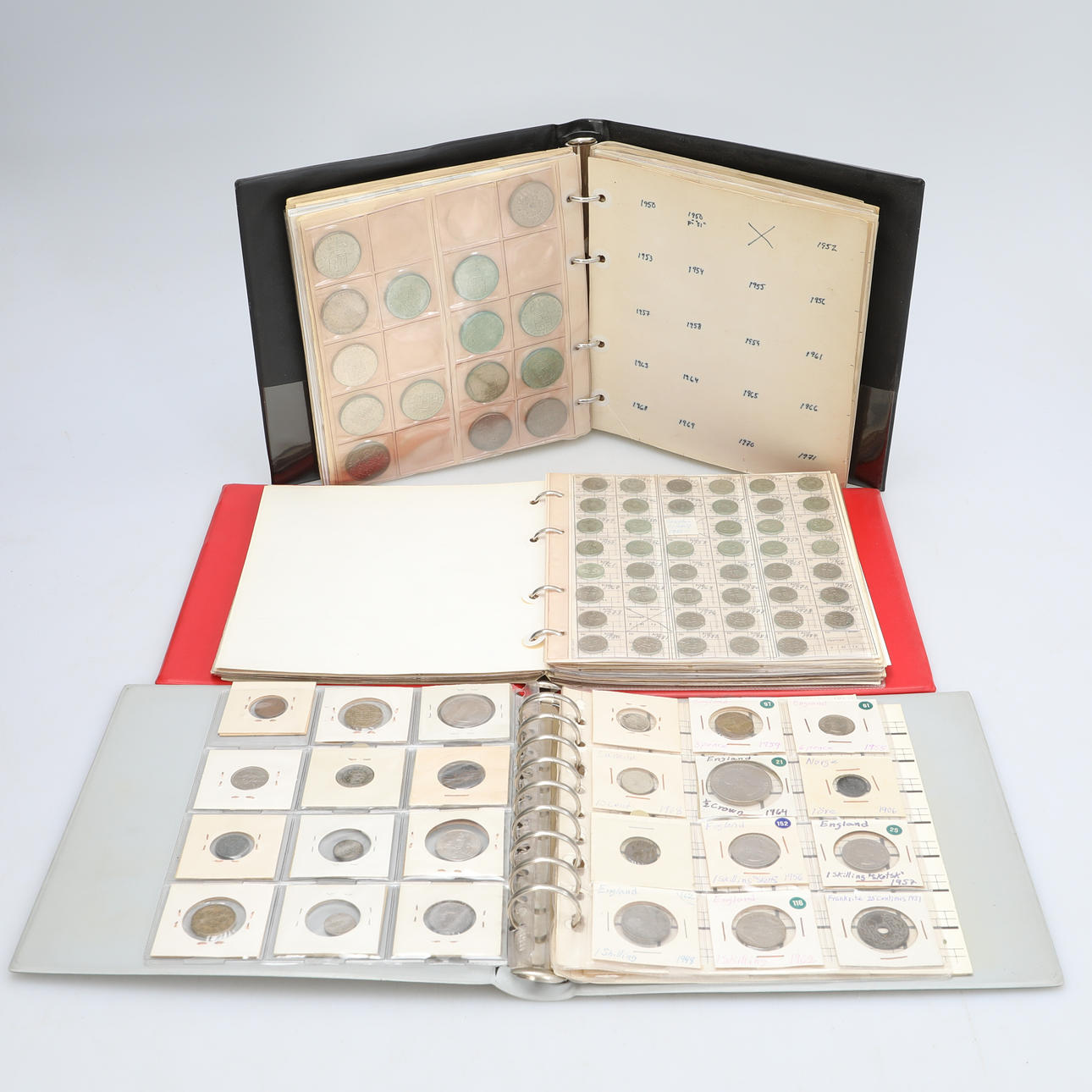 SAMLING, mynt & sedlar, delvis silver.