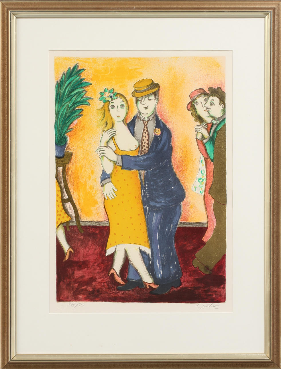 LENNART JIRLOW. Dansande par, färglitografi, signerad och numrerad 290/310.