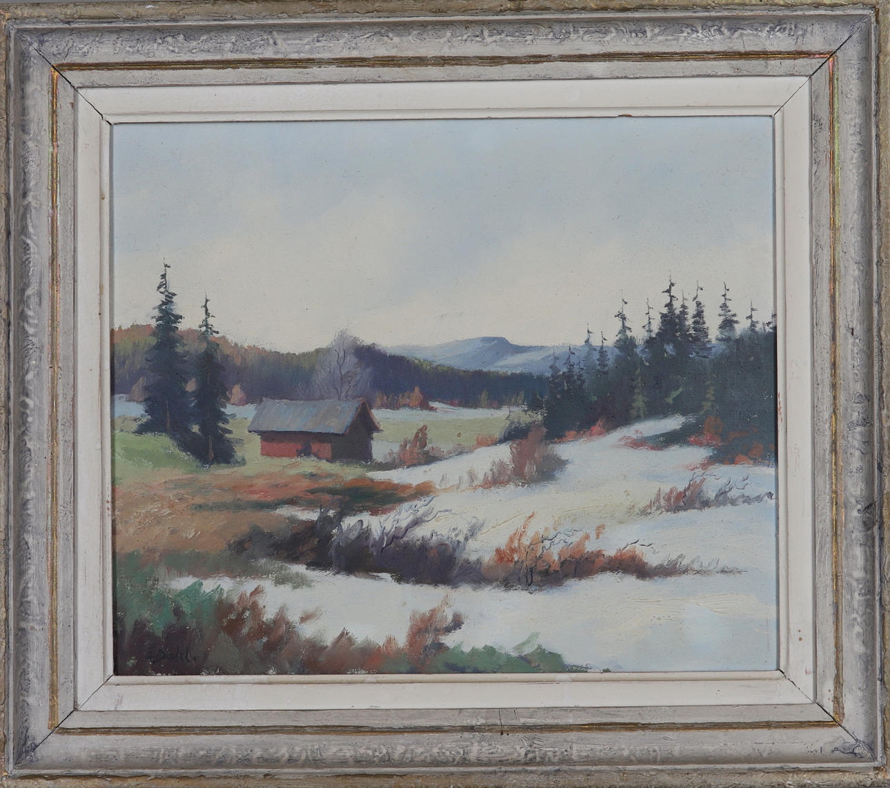 Unknown artist, oil on canvas, signed E. Dahl.